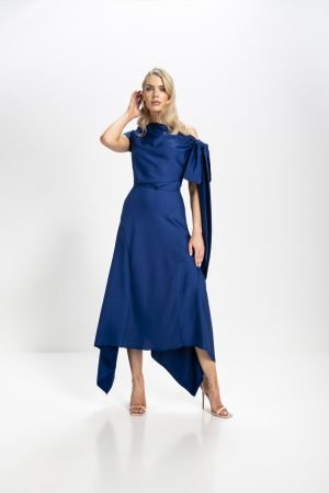 247 DIDI DRAPE DRESS SATIN CREPE