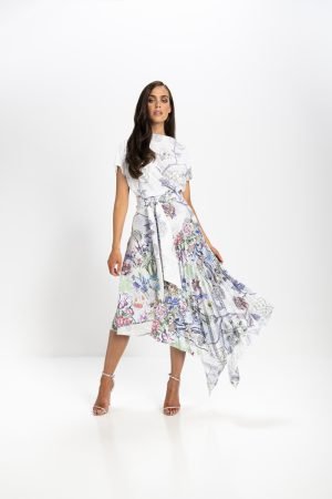 714 MILA PLEAT KNEE OMBRE FLORAL